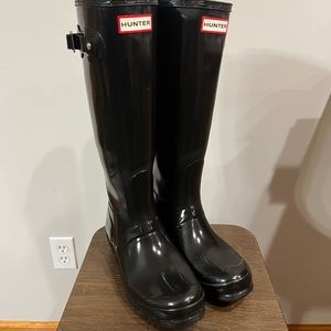 Hunter Original Tall Gloss Rain Boots-Black